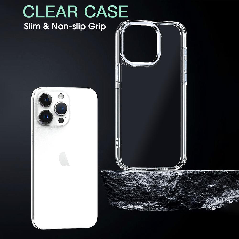 For iPhone 16 Pro Clear Case Shockproof TPU+PC Hybrid Phone Cover