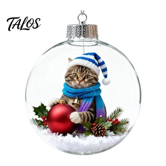 LED Transparent Christmas Balls Glowing Story Ornament, Light‑Up Mini Animals Hanging Ball Ornament with Warm Acrylic Gift Souvenirs Light,
