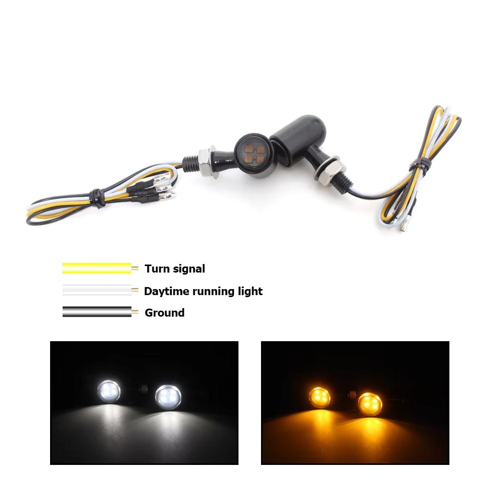 8mm Motorcycle Accessories LED Turn Signal Light Bullet Indicator Amber Flashing Lamp For Harley Kawasaki Yamaha clignotants led