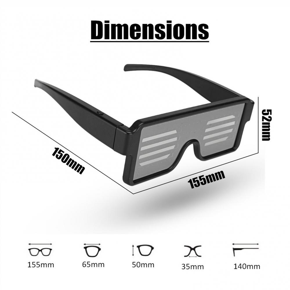 Led Party Glasses Multilingual USB Charge Led Flashing Luminous Eyewear Christmas Concert Birthday Party Holiday Glow Sunglasses