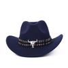 New Western Cowboy Hat Top Hat Jazz Hat Big Brim Ethnic Style Cowboy Felt Hat