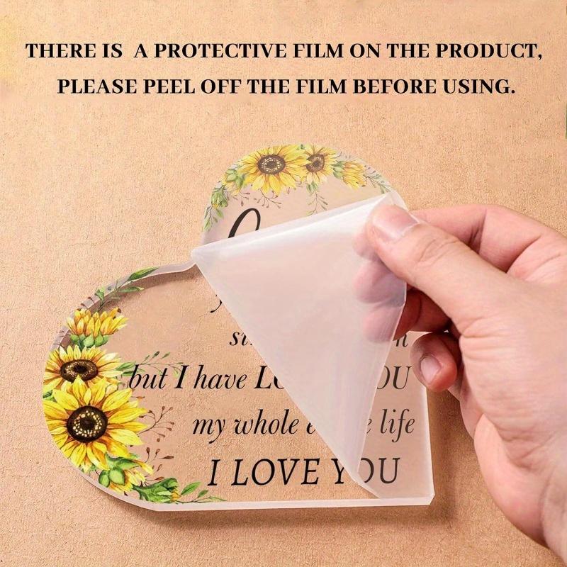 Nana/Grammy Gifts: Sunflower Acrylic Heart Sign – Grandma Birthday/Christmas (from Grandchildren).