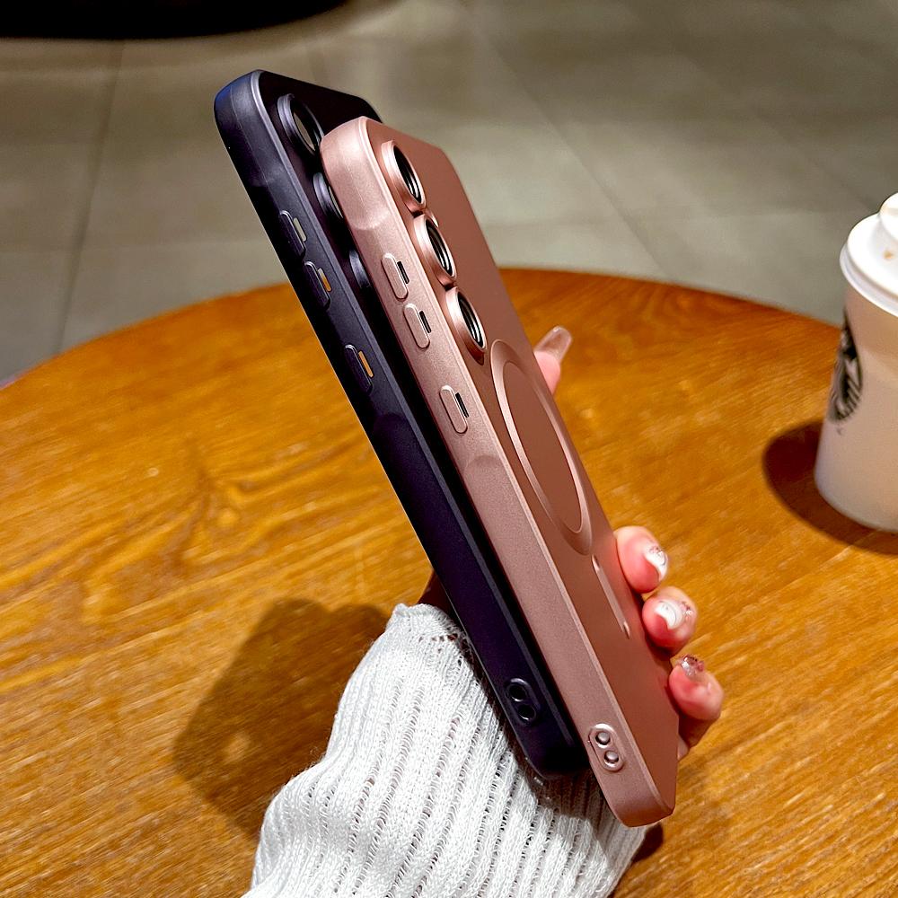 Premium AG Matte for Magsafe Case for Samsung Galaxy S26 Ultra S26 Pro S25 Edge Plus S24 FE S23 S22 S21 S20 Wireless Charging Protect Sockproof Cover