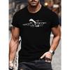 Airplane Landing Graphic Tee Men Fashion Casual Short Sleeve Cotton Breathable Daily T-Shirt