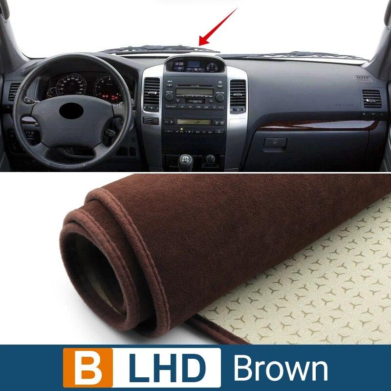 For Toyota Land Cruiser Prado 120 J120 2003-2006 2007 2008 2009 Bil Dashboard Deksel Unngå lyspute Anti-UV-tepper Sklisikker matte
