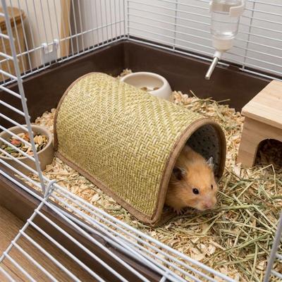 Scratch Resistant Hamster Cool Nest Wear Resistant Cooling Mat Guinea Pig Tunnel Breathable Weave Hiding House Cage Accessory