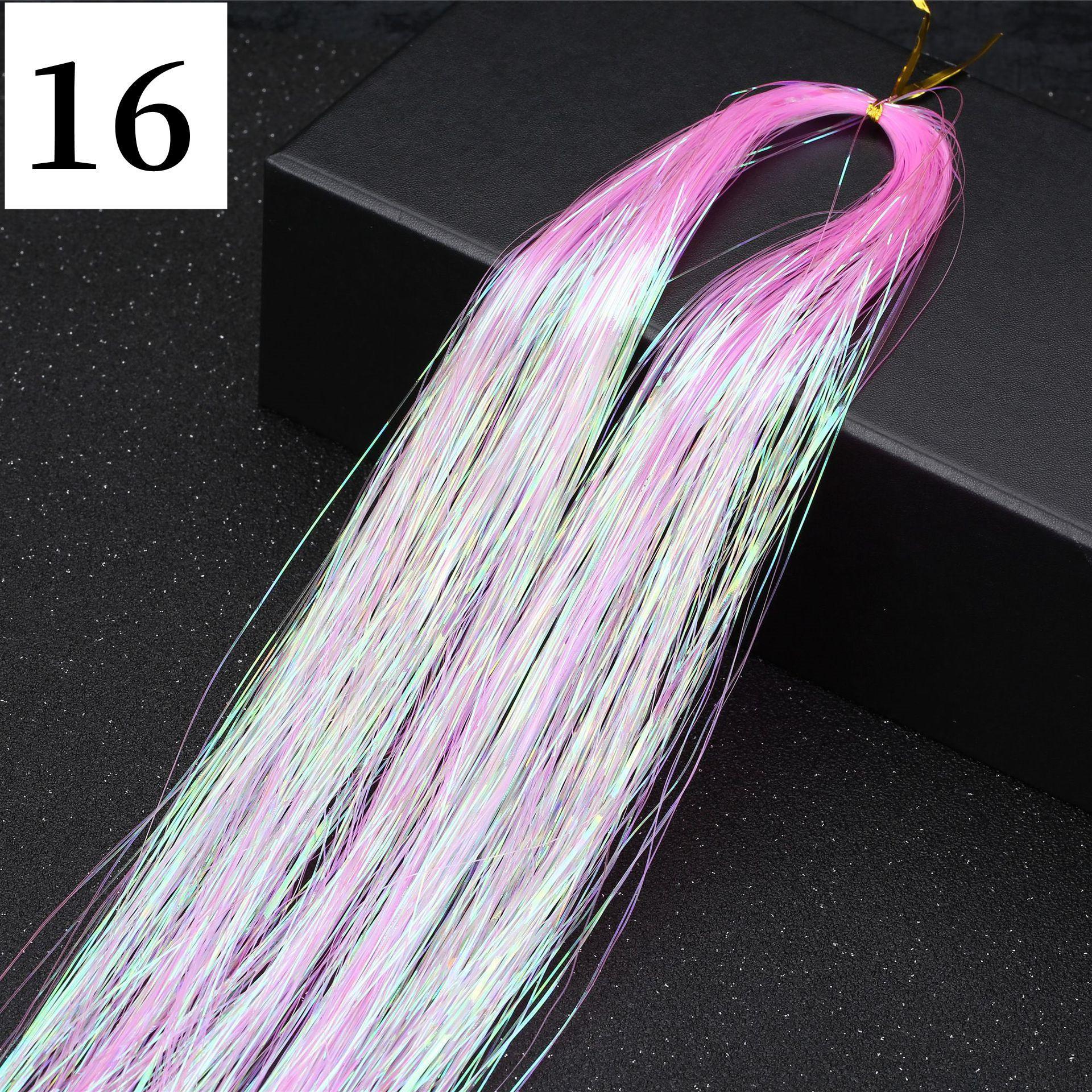 

93 см 180 прядей для волос с блестками и голографическими блестками для наращивания, подчеркивающих вечерние 2pcs