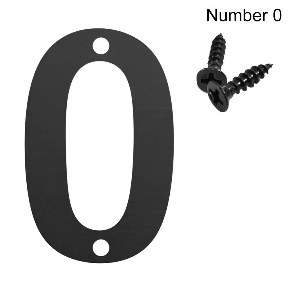 Fashion Stainless Steel Door Label with Screw Durable Black 0 To 9 Numeral Tag Number Plate Sign For Home Mailbox Hotel Address