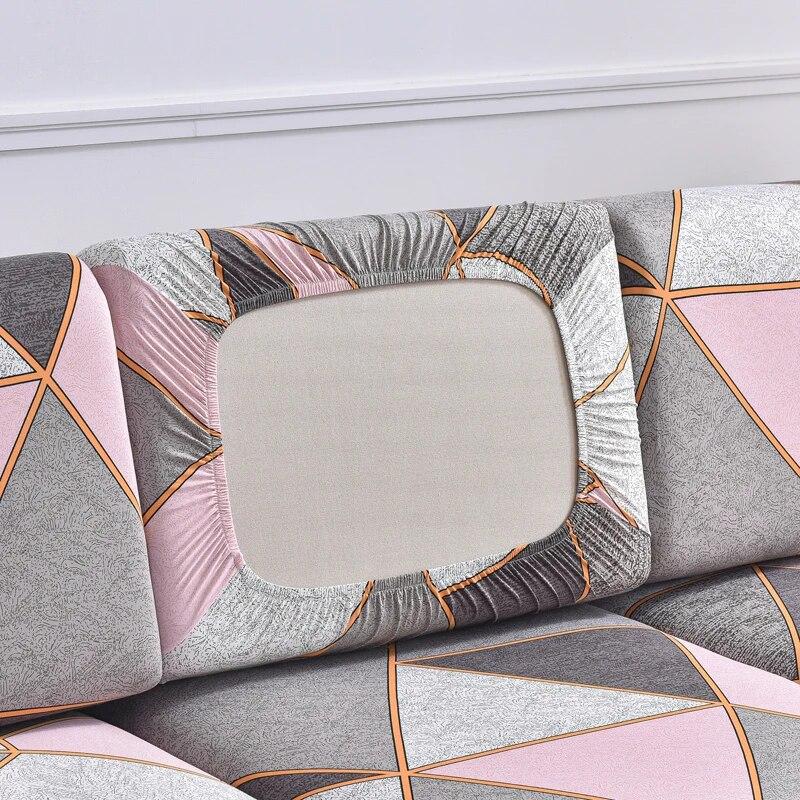 Stretch-bedruckter Stretch-Sofa-Sitzkissenbezug, Rückenlehnenbezug, Schutz für Couch, Sofabezug, L-Form, Chaselong-Schonbezüge