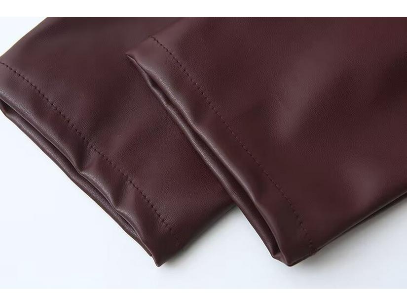 2024 Autumn Women's European & American Style Versatile Short Leather Jacket