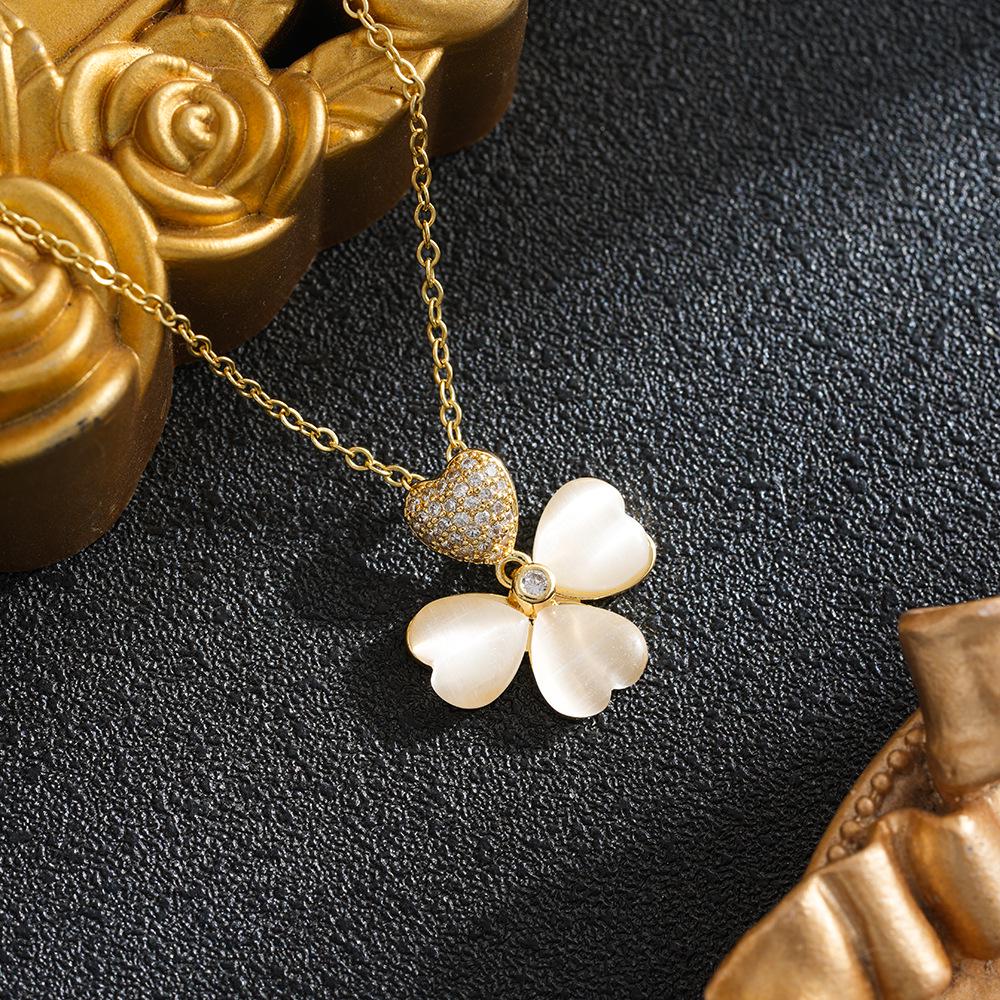2026 Trendy Four-Leaf Clover Necklace for Women - S925 Sterling Silver, Light Luxury Fashion Clavicle Chain