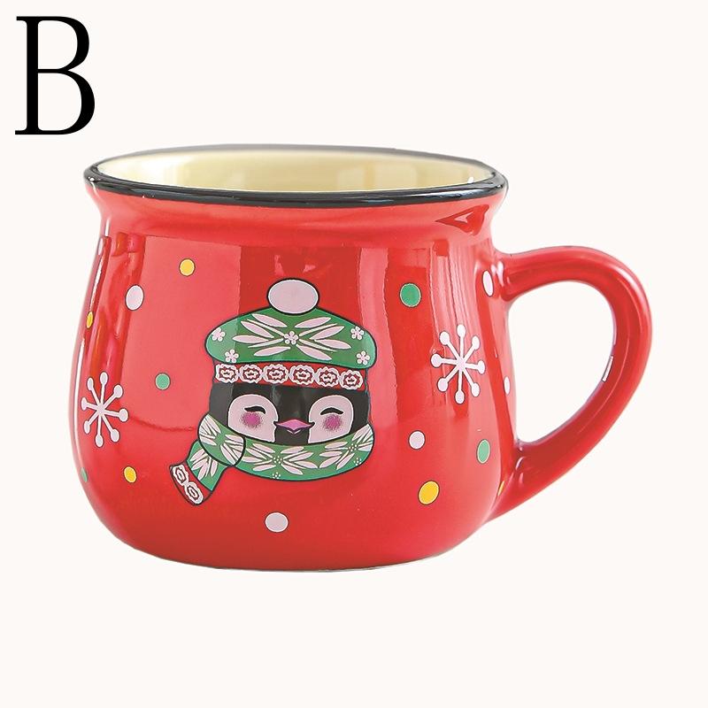

New 4/1PC Kawaii Christmas Mugs Ceramic Cups Santa Claus Elk Figurines Creative Gift For Office Home Milk Coffee Tea Cup Couples 150ml