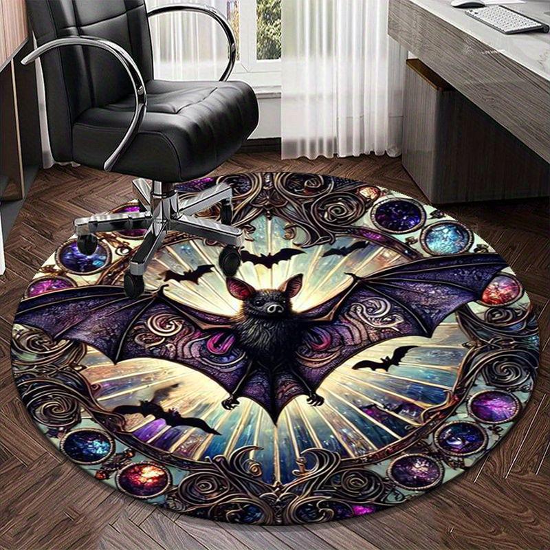 Fantasy Bat Artwork round carpet Chair cushion Round Entryway Rug, Soft Round Rugs for Living Room, Bedroom, Circle Carpet decor gifts