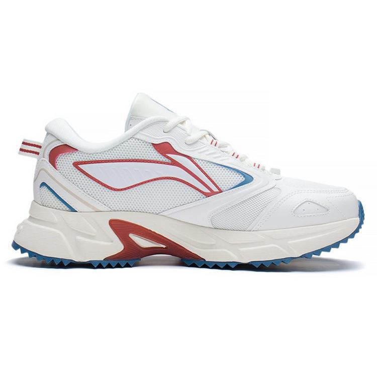 Li Ning Slip Resistant Abrasion Resistant Low top Running Shoes Men's Mist White ARLS005-1