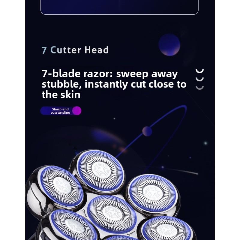 Men's Electric Shaving Kit - Intelligent Seven-blade Electric Shaver for Shaving Facial Hair, Perfect for Clean-shaven Heads At Home.