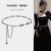 Small Fragrance Style Rose Decor Metal Waist Chain For Women Summer Fashion Jewelry