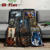 Guitar Art Collage 2D Flat Pattern Flannel Blanket, High Quality All Seasons, Home Decor, Warmth and Comfort, Perfect for Christmas Gifts.