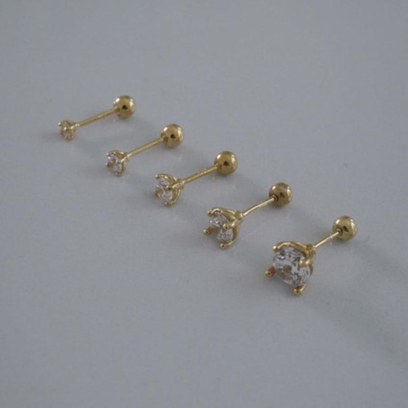 Youngglow 14k 4prong Lab Diamond Piercing