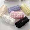 Cream Puff Pen Case Large Capacity Soft Solid Color Stationery Bag Pencil Case Fashionable and Simple Zipper Storage Clutch Bag