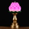 LED Lotus Flame Lamp: Floating Candle Holder with Plug-in/Battery Options, Ideal for Home or Buddha Offerings