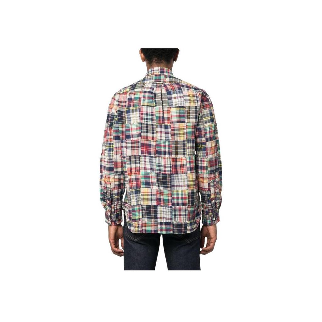 Polo Ralph Lauren SS23 Plaid Patchwork Button-Down Long Sleeve Shirt Men Shirts Multicolor 710900631-001