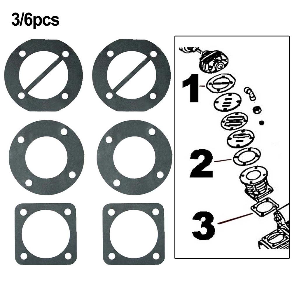 3/6pcs Gasket Set Round Gaskets Replacement For Sears For Craftsman Model 921.153101 & VSF1080421 Air Compressors