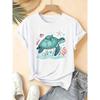 Aquarell Meeresschildkröte Grafik T-Shirt Damen Kurzarm Meeres Tier Druck Weich Bequem für den Sommer