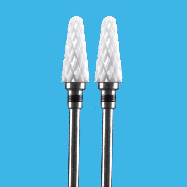 2 PCS Ceramic Milling Cutter For Manicure Machine Set Nail Drill Bits Corundum Mill Cutters Nails Pedicure Bit Sanding Cap