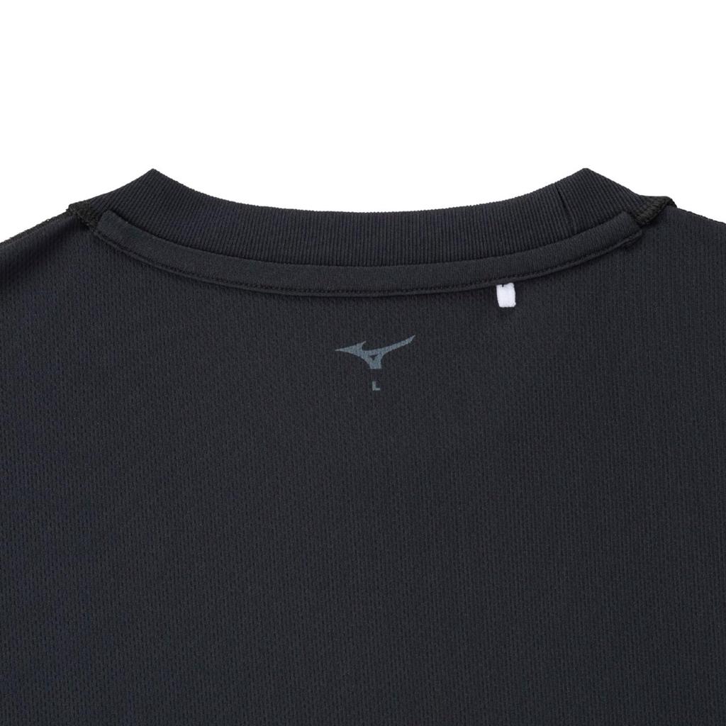 NaviDry Short Sleeve Training Size XL Exclusive Model Men's T-Shirt, U-Neck, Moisture-Wicking, Quick-Drying, Underwear, Black/Black, (32MAC190)