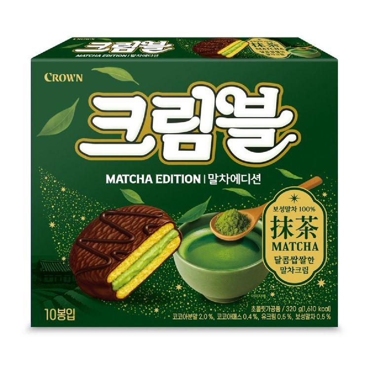 Crown Creamble Matcha Soft Cake Pie – 320 g (10 Pieces per Box)