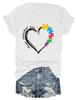 New Womens shortsleeved casual Tshirt accept understand love printed summer fashion loose top with shortsleeved pullover