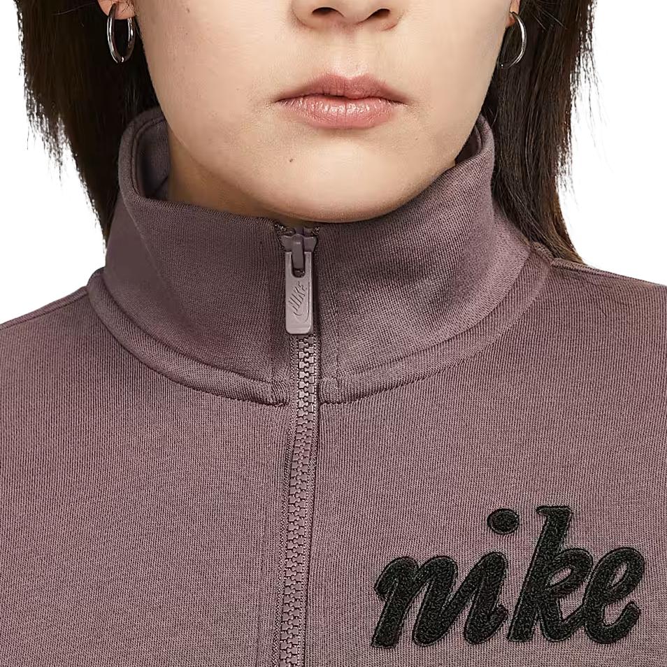 Nike Sportswear Club Fleece Letter Stand Collar Half Zip Pullover Sweatshirt Women sweatshirt IQ3722-502