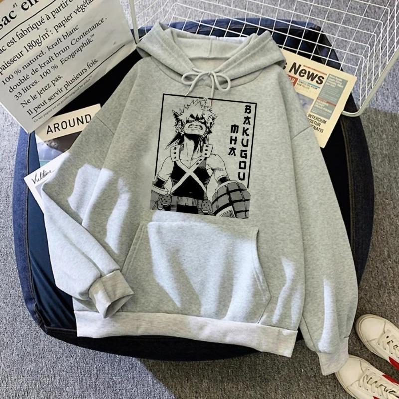 Harajuku Anime My Hero Academia Clothes Bakugou Katsuki Print Hooded Men Hoodies Comfortable Streetwear Sweatshirt Hoodies & Sweatshirts Men’s