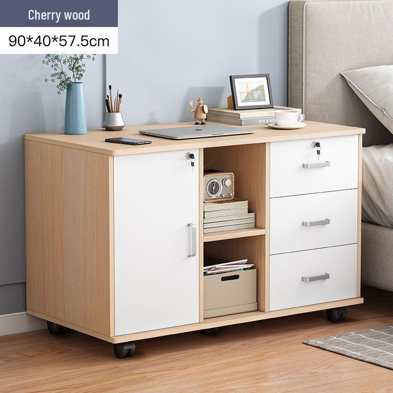 Office Desk with Movable Under-Storage and File Cabinets