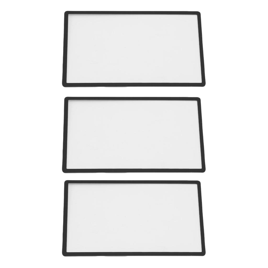 3Pcs Upper Top Screen Lens Replacement Plastic Cover for 2DS Handheld Game Console LCD Screen Parts Accessories Black