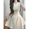 Women's White Sleeveless Tank Dress: Elegant & Lightweight High-End Feel for Early Spring 2026.