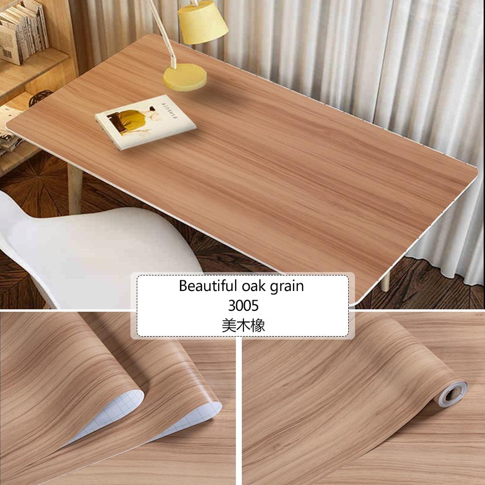 Thickened Wood Grain Self Adhesive Wallpaper Waterproof Wardrobe Tabletop Furniture Refurbished Adhesive Wallpapers 3D