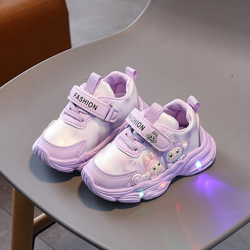 

Girls Leather Sports Shoes Children Casual Sneakers Spring New Cartoon Light Fashion Baby Leisure Soft Soles Walking Shoes 25
