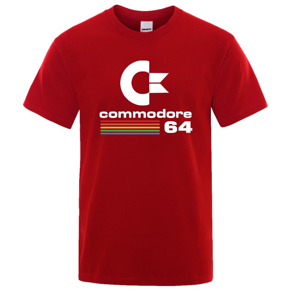 Men T-shirts 2023 Summer Commodore 64 Print T Shirt C64 SID Amiga Retro Cool Design Street Short Sleeve Top Tee Cotton Clothing
