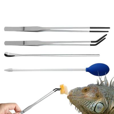 Reptilien-Fütterwerkzeug-Set Effiziente Fütterung Gumminoppen-Pinzette Fütterlöffel Reptilienzubehör Reptilien-Fütterwerkzeug-Set