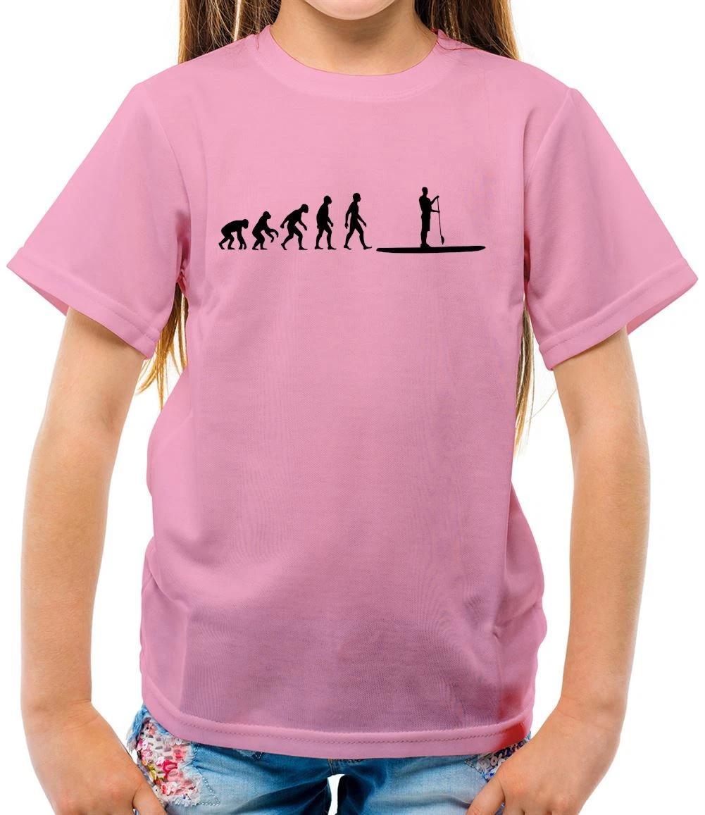 Evolution Of Man Paddle Board - Kids T-Shirt - Paddleboarding Boarding Sea 130