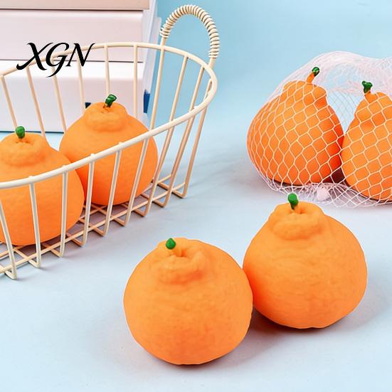 Desk Stress Relief Toy 1/2/3/Pcs Orange Squeeze with Mesh Bag Relieving Dekopon Fruit-shaped Tangerine Stretchy Anti-anxiety Simulation Fruit Sensory