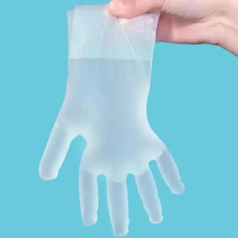 100 Stück/Box Wirtschaftliche Handschuhe Kochen Putzen Einweg für Transparentes Plastik für Hygienehandschuhe Haushaltshandschuhe Badezimmer