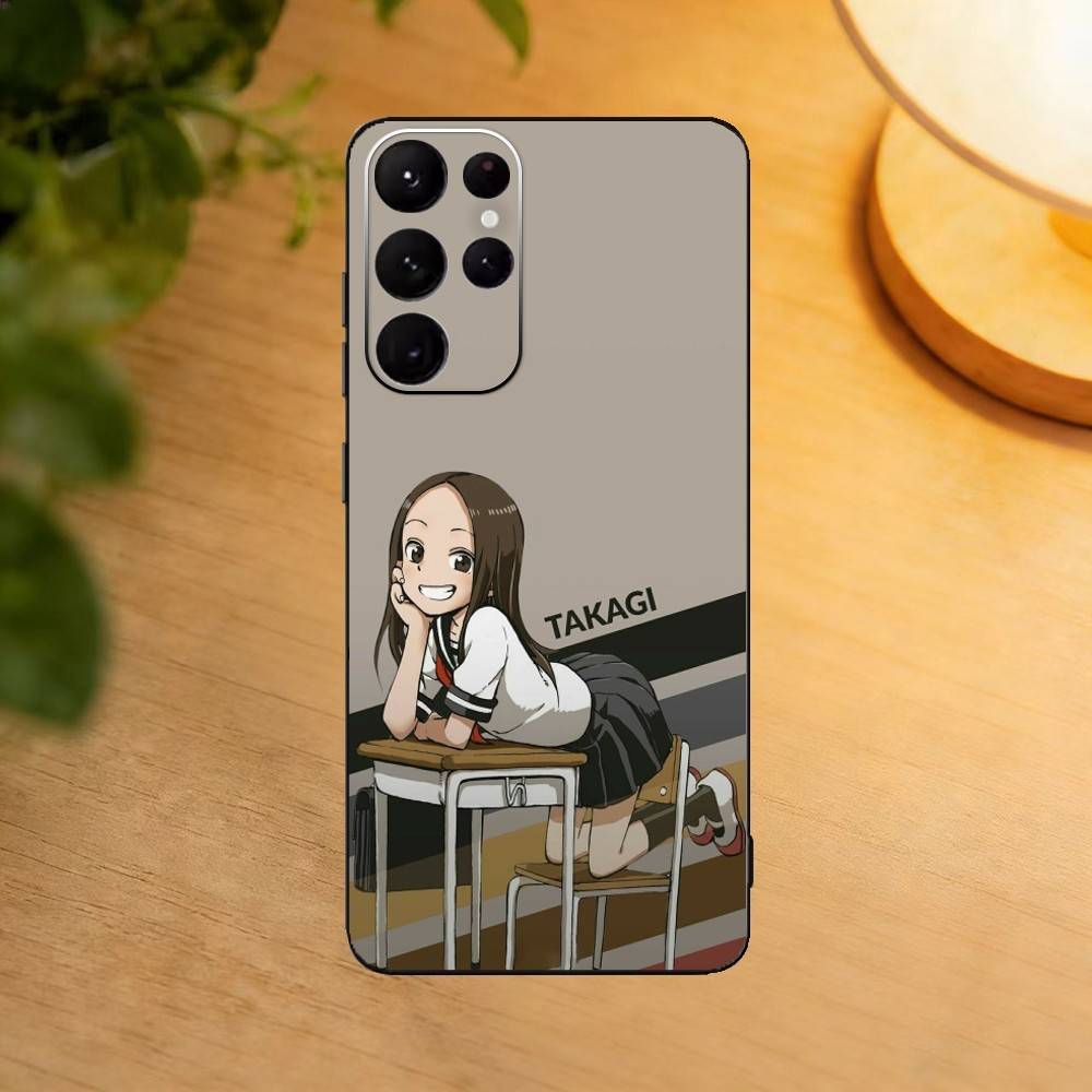 

Чехол для телефона K-KarakaiS Jozu no T-Takagi-San для Samsung S25,24,21,22,23,30,Ultra,20,Plus,Fe,Lite,Note Мягкий черный чехол Samsung S20lite