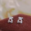 Cute Empty Love Bear Earrings for Women Korean Style Simple Versatile Small Personalized Earrings