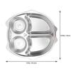 Stainless Steel Snack Plate Toddlers Divided Silver 1pc