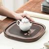 Home Rectangular Bamboo Tea Tray Tearoom Service Tray Tea Accessories Storage Type Tea Sea Living Room Retro Trays Decorative