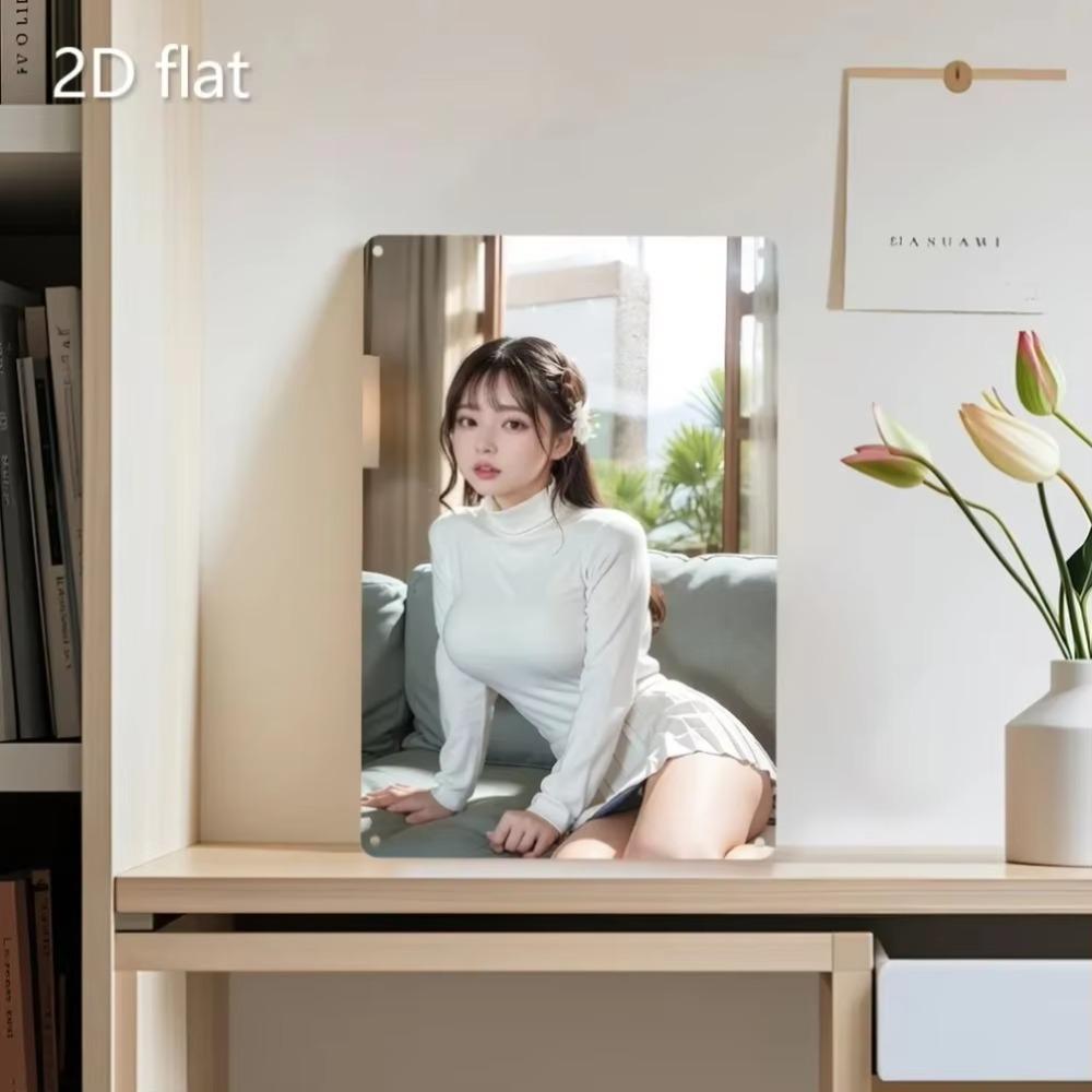 Metal Wall Art Plaque Weatherproof Home Garden Decor Woman Silhouette