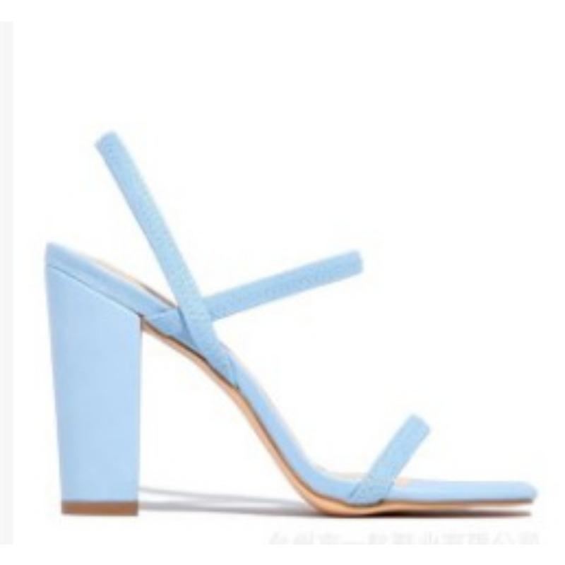 Large size summer new high-heeled sandals women's thick heel square head height-increasing women's shoes large size