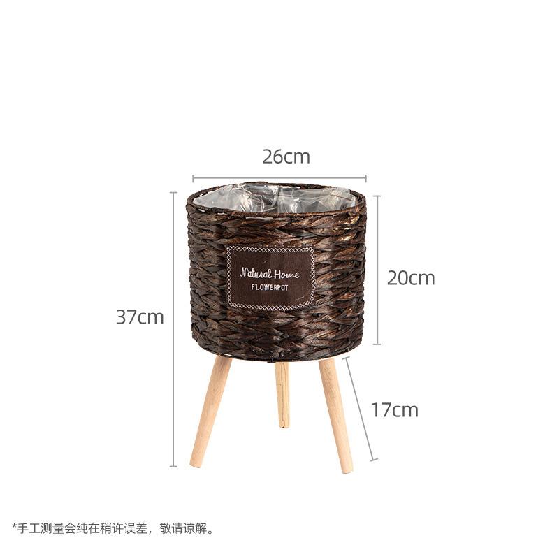Nordisches Blumenregal, Rattan-Imitation, Blumentopf, gewebter Blumenkorb mit abnehmbaren Beinen, Pflanzenständer, Korb, Garten, Heimdekoration